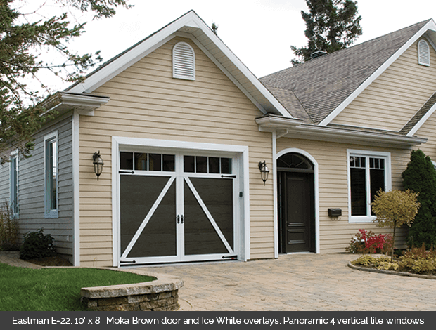 New Garage Door Prices and Installation image 2e-22_10x8_mokabrown_icewhite_panoramic4verticallite New Garage Door Prices and Installation